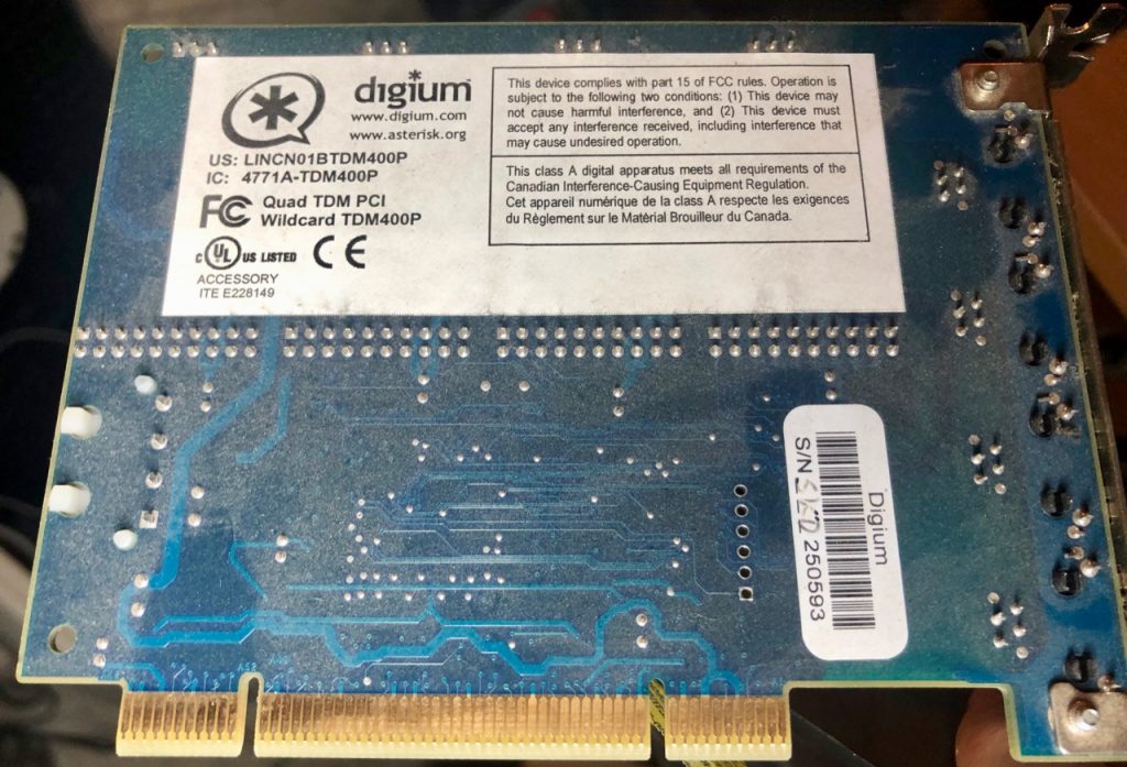 Found Ancient Asterisk System - Digium TDM (back)