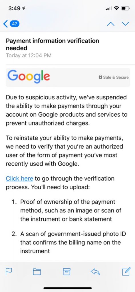 Google Play Fail - Suspicious Activity