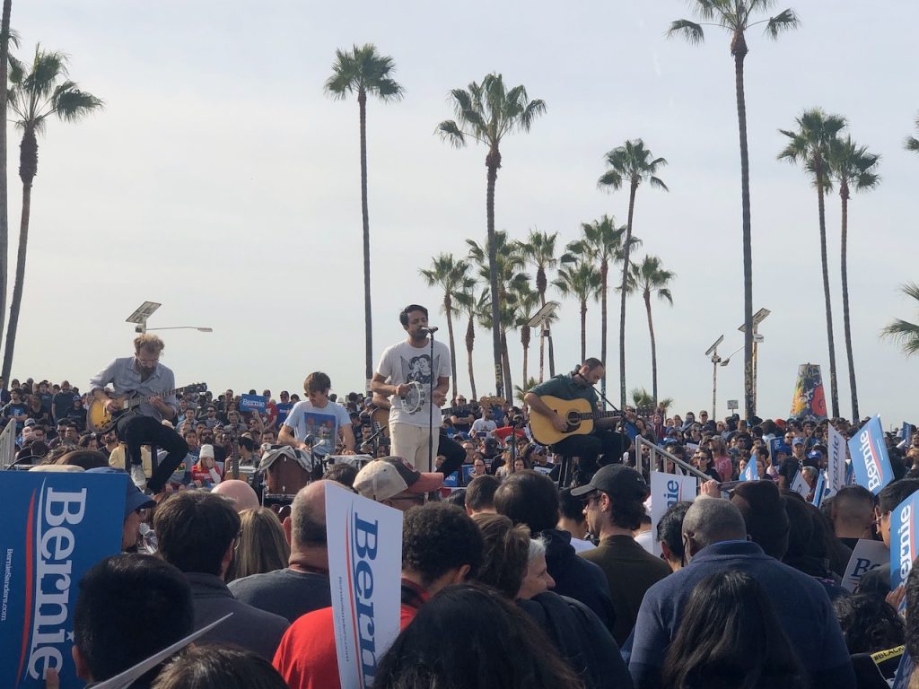 Young Giants perform at Bernie rally in Venice
