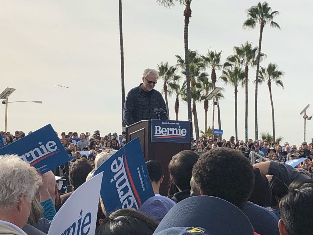 Tim Robins at Bernie rally