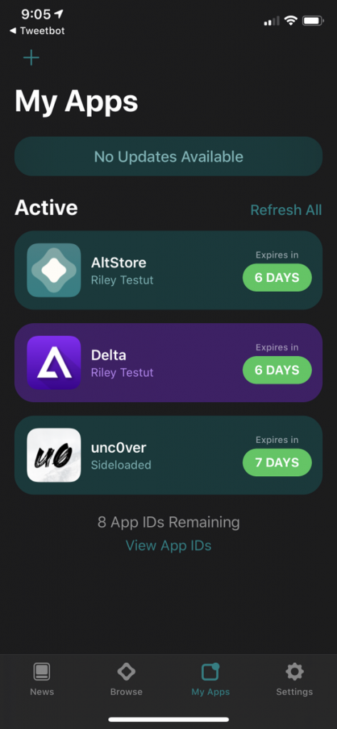AltStore Sideloads Unc0ver