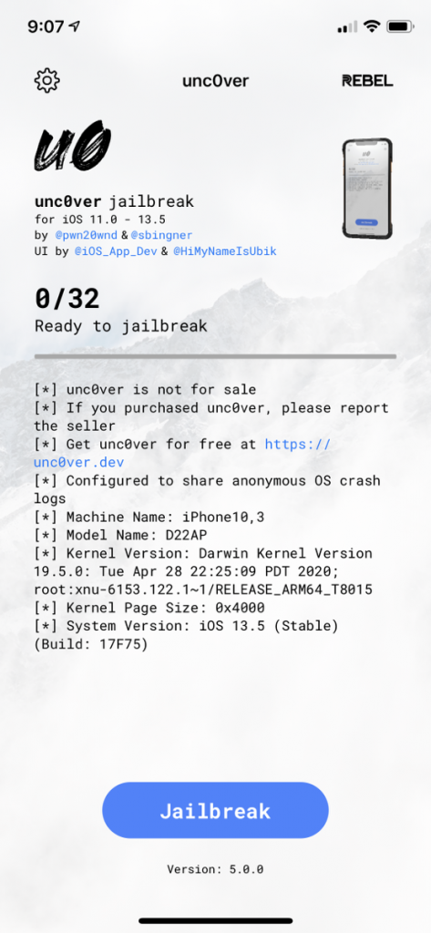 Unc0ver on iOS 10.13.5