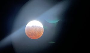 Lunar eclipse though a telescope