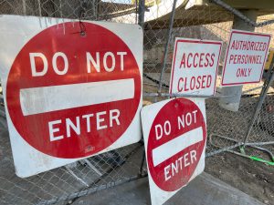 Encino Avenue bridge demolition - Do Not Enter